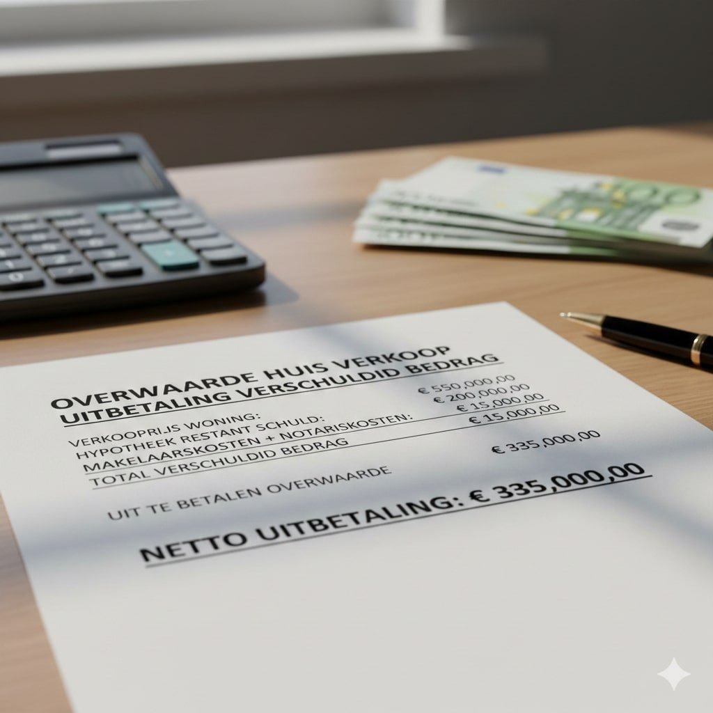 Overwaarde huis verkoop uitbetaling verschuldigd bedrag overwaarde huis bij verkoop